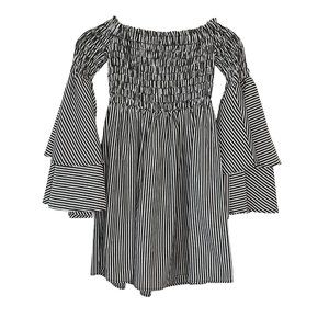 Off-The-Shoulder Striped Dress - Fab'rik